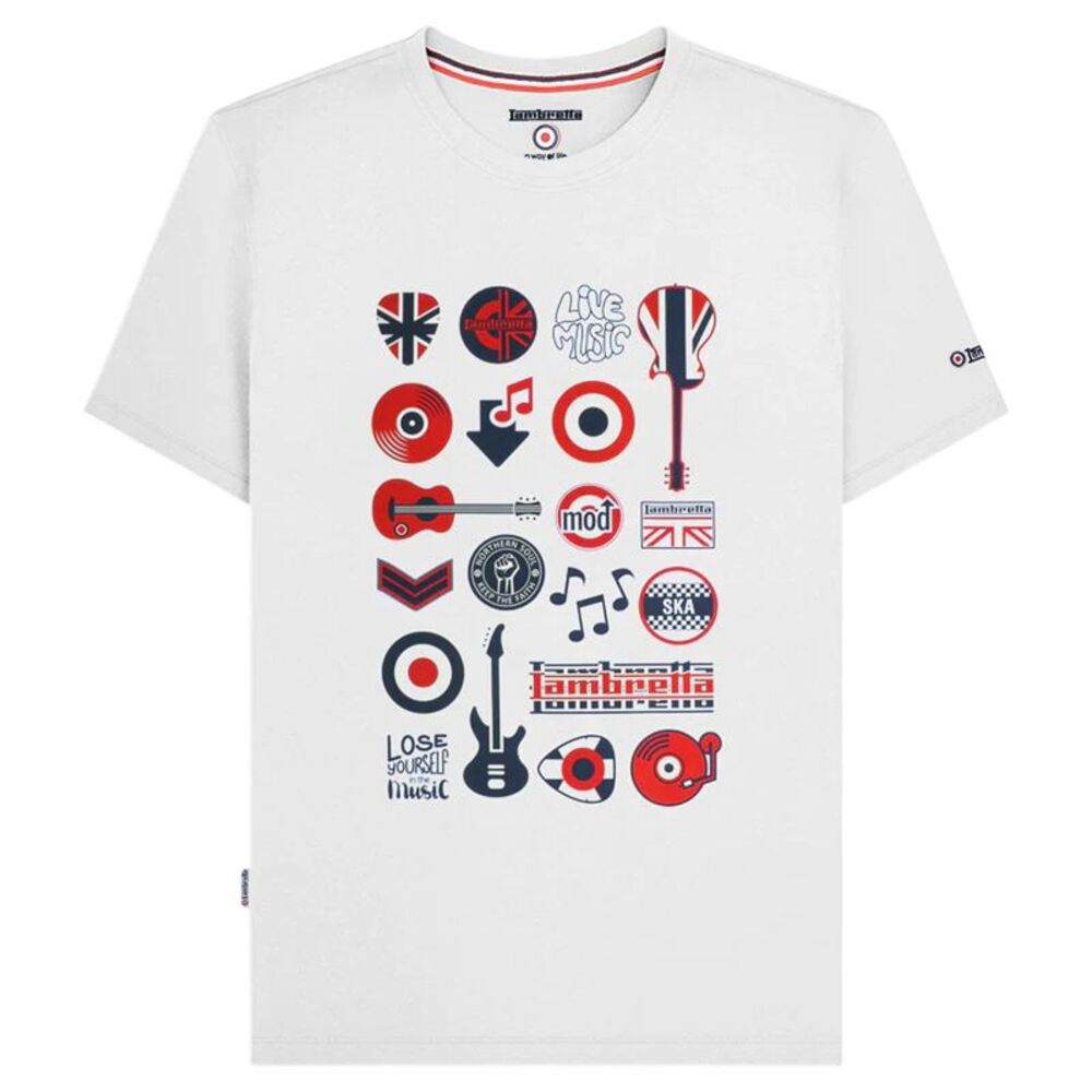 Lambretta Mens Music Icons T-Shirt / White